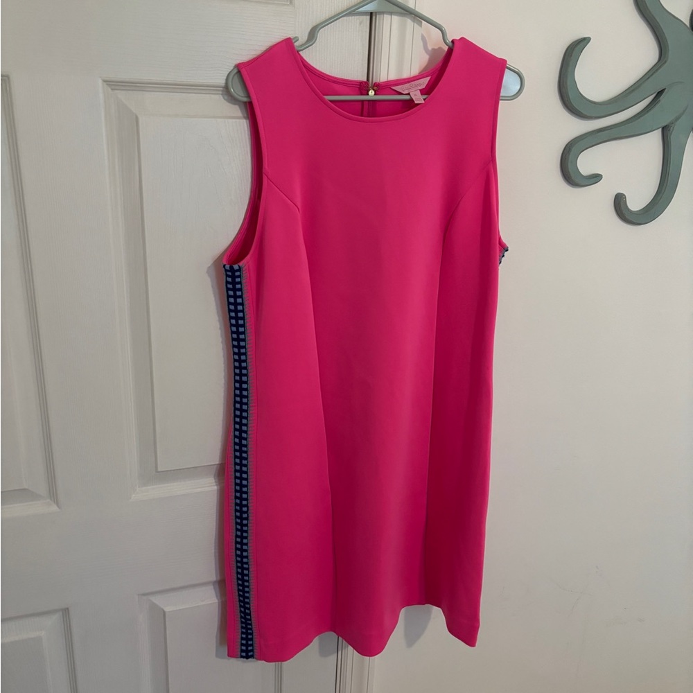 NWOT Lilly Pulitzer Mila Shift Raz Berry Pink Scuba Sleeveless Dress size XL